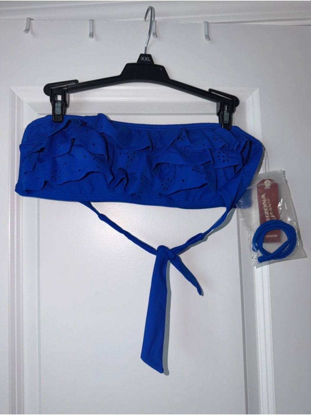 Arizona Jean Company Royal Blue Ruffled Bandeau Bikini Top - Picture 1 of 2